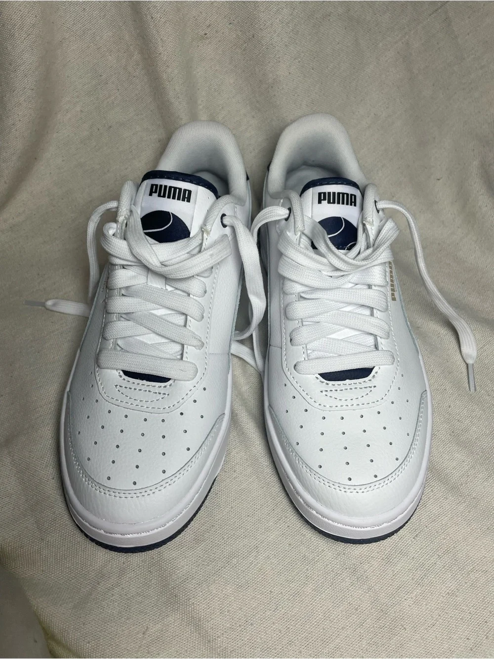 Puma Men’s White Sneakers with Navy Accents